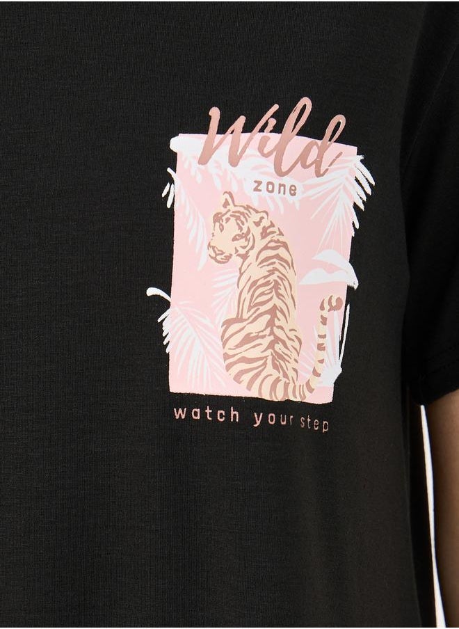 Styli - Wild Animal Print Sleep T-Shirt Dress - Image 1