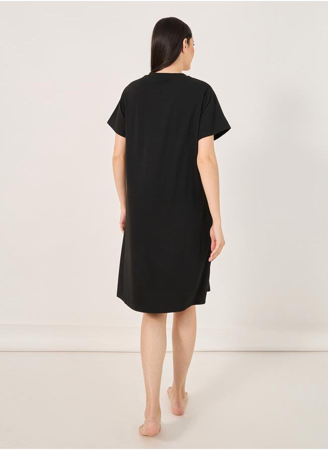 Styli - Wild Animal Print Sleep T-Shirt Dress - Image 1