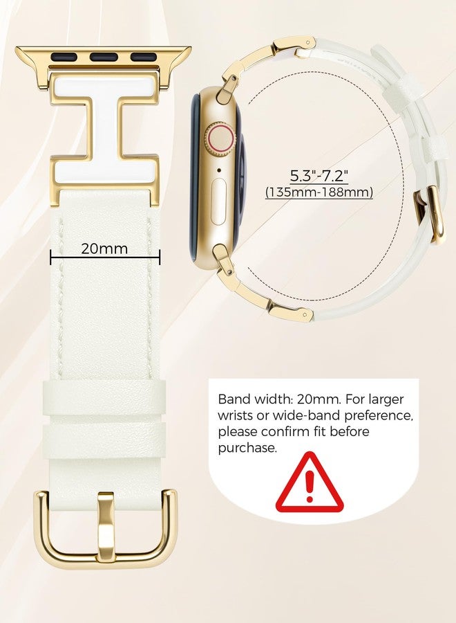 MOINSPIRE Leather Band Compatible with Apple Watch Bands Women 38mm 40mm 41mm 42mm(S11/10) Dressy Designer Leather Strap with H-Shape Metal Buckle for iWatch Series 11 10 9 8 7 6 5 4 SE/Ultra 3 2 1 - Image 5