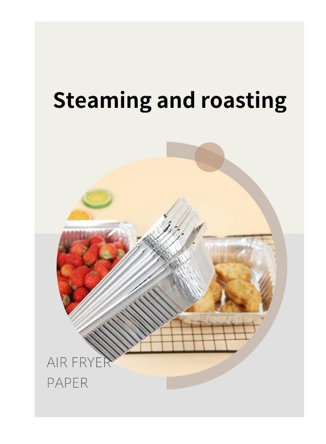 Steaming and roasting and AIR FRYER PAPERF、luorescent-free、No odor、Prevent the pan from、Food-grade material、High temperature resistance Not easy to break、Ten pieces in a row, rectangular shape  - Image 4