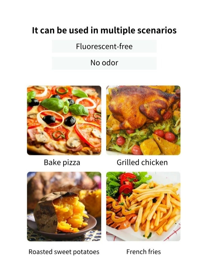 Steaming and roasting and AIR FRYER PAPERF、luorescent-free、No odor、Prevent the pan from、Food-grade material、High temperature resistance Not easy to break、Ten pieces in a row, rectangular shape  - Image 2