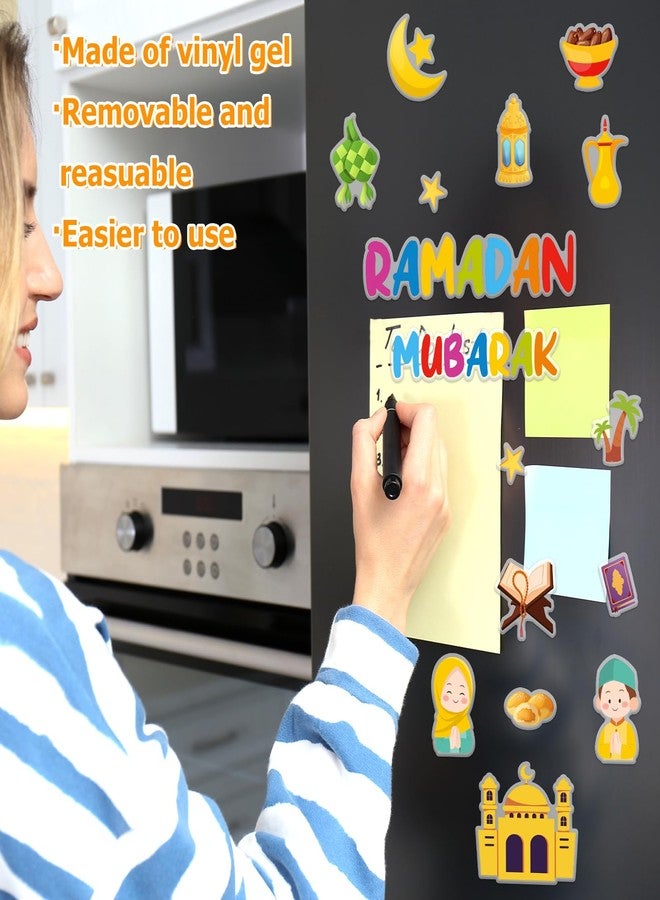 وولاين مجموعة ملصقات جدارية سميكة من الجل من والين، 30 قطعة، لرمضان، عيد مبارك، مسجد، هلال، نجمة، قابلة لإعادة الاستخدام، للنوافذ، للمنزل، المدرسة، المكتب، لوازم حفلات عيد الفطر للمسلمين، ورقتان - Image 4