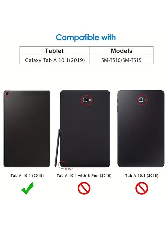 غطاء واقي رفيع جدًا لجهاز Galaxy Tab A مقاس 10.1 بوصة باللون الأسود مع حامل - Image 3