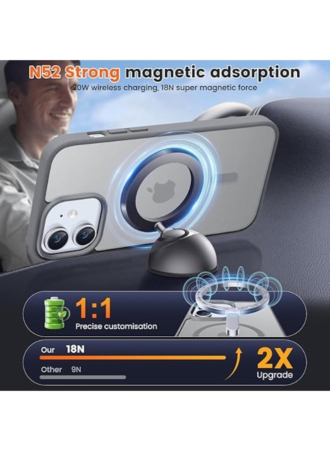 Magnetic iPhone 12 / 12 pro Phone Case, [Compatible with Magsafe] Slim Fit Matte Design Shockproof Bumper Protective Drop Protection Girls Women Boys Men Cover for iPhone 12 / 12 pro (Gray) - Image 5