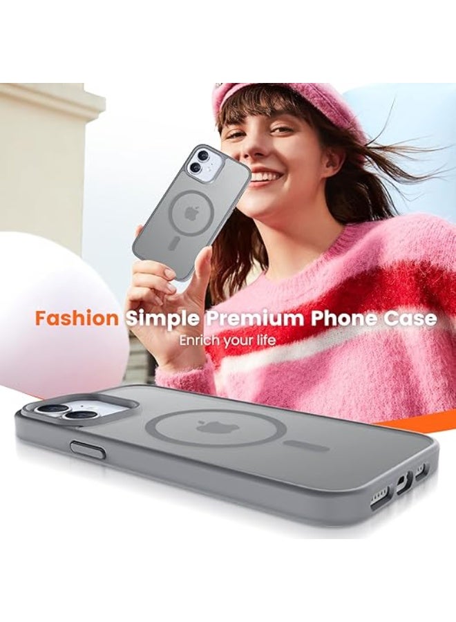 Magnetic iPhone 12 / 12 pro Phone Case, [Compatible with Magsafe] Slim Fit Matte Design Shockproof Bumper Protective Drop Protection Girls Women Boys Men Cover for iPhone 12 / 12 pro (Gray) - Image 3