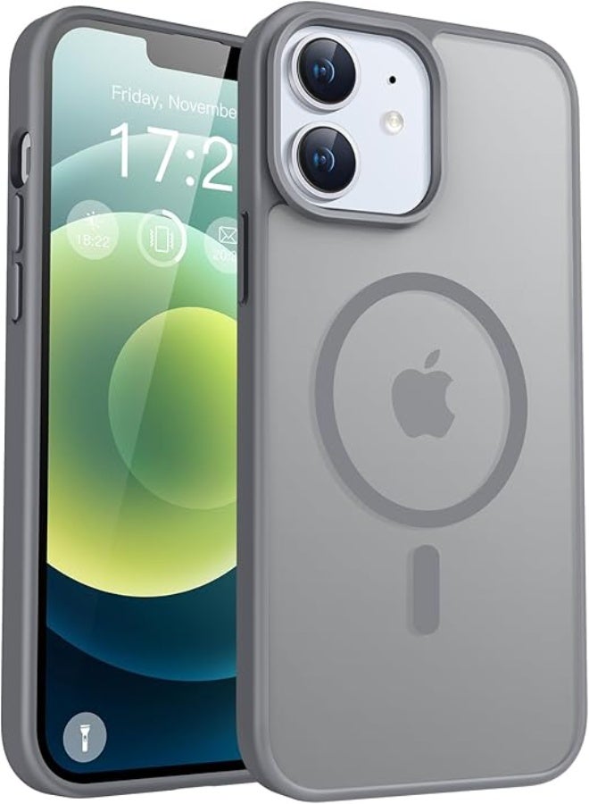 Magnetic iPhone 12 / 12 pro Phone Case, [Compatible with Magsafe] Slim Fit Matte Design Shockproof Bumper Protective Drop Protection Girls Women Boys Men Cover for iPhone 12 / 12 pro (Gray) - Image 1