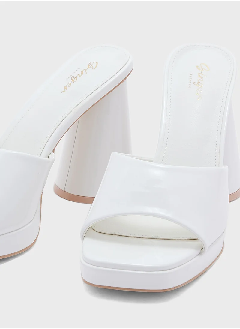 Ginger Platform Block Heel  Mule Sandal