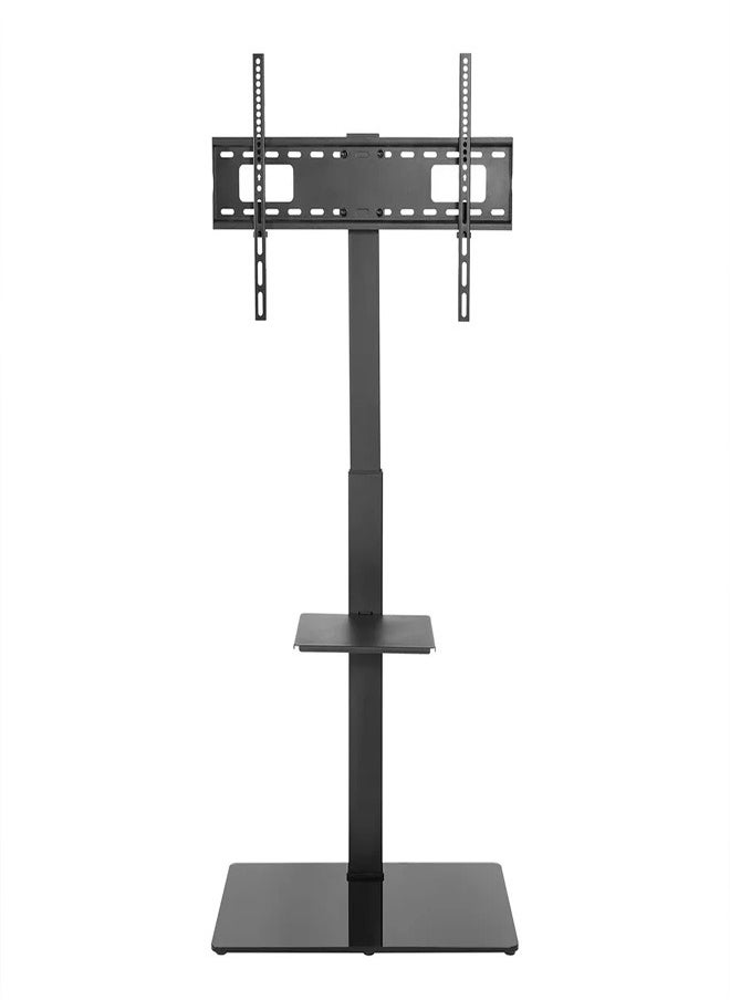 Skill Tech SH 18FS Swivel TV Floor Stand with Glass Base for 37–70 Inch Screens, VESA 600x400, Max Load 40kg – Stylish TV Stand with Adjustable Viewing  Black  - Image 1