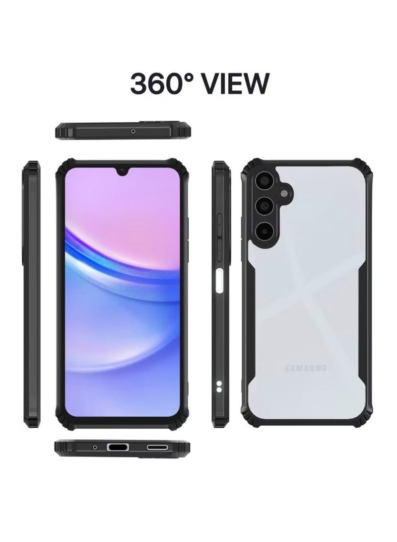 Xundo Clear Case for Samsung Galaxy A16 | Premium Rugged | Durable Shock-absorbing Frame | Black Border | Thermoplastic Polyurethane | Airbag Anti-drop Protection - Clear - Image 2