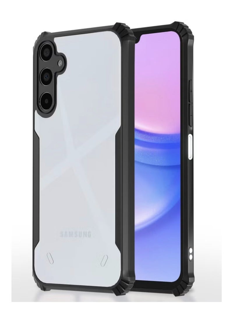 Xundo Clear Case for Samsung Galaxy A16 | Premium Rugged | Durable Shock-absorbing Frame | Black Border | Thermoplastic Polyurethane | Airbag Anti-drop Protection - Clear - Image 1