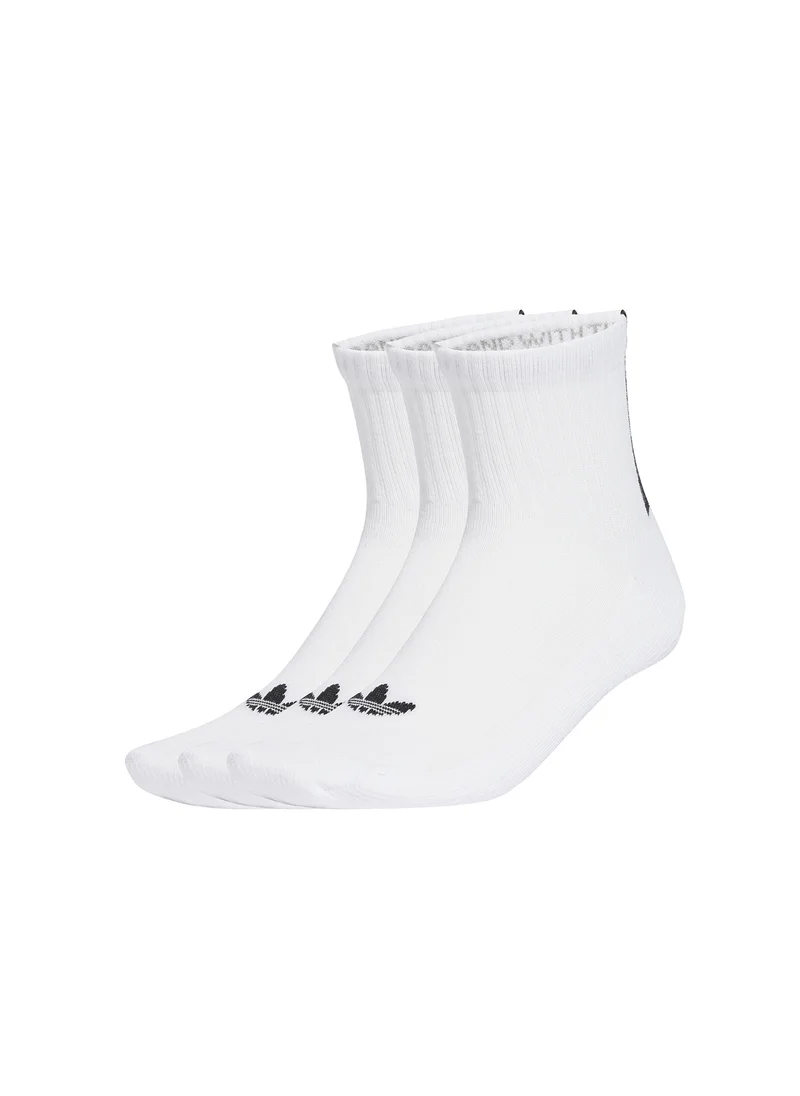 اديداس اوريجينالز Quarter Length 3 Pack Back Stripe Socks