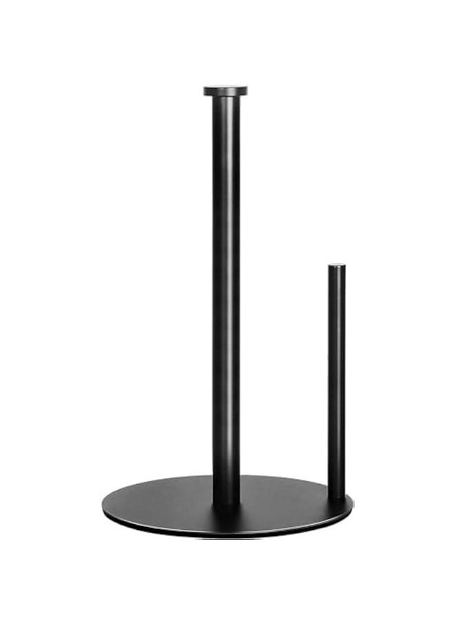 HOOKOR Paper Towel Holder Countertop, Black Kitchen Paper Towel Holder Stand for Kitchen and Bathroom Organization, Stainless Steel Paper Towel Holders for Standard and Large Rolls (Matte Black)  - Image 1