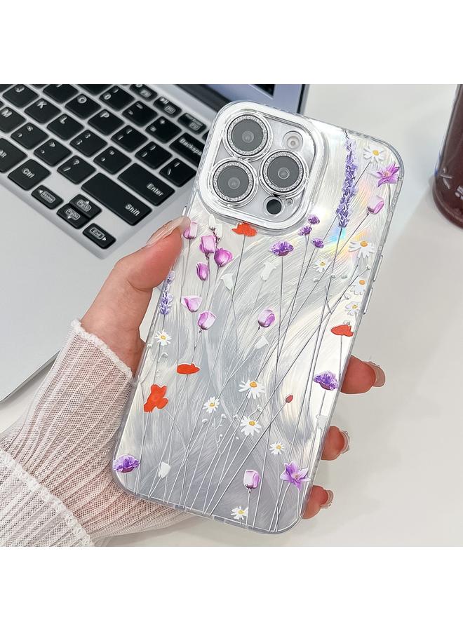 S-TOP Case For iPhone 14 Pro Electroplating Flower Texture TPU Phone Case - Image 1