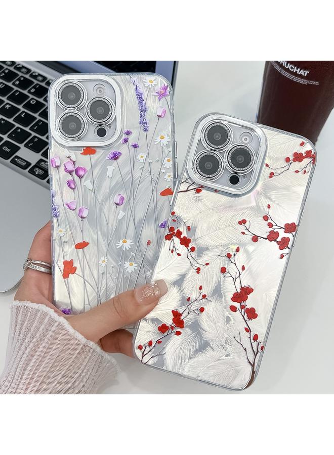 S-TOP Case For iPhone 14 Pro Electroplating Flower Texture TPU Phone Case - Image 2
