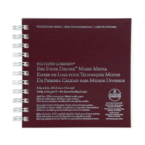 Bee Paper Company Bee Paper - 6"x 6" Super Deluxe Mixed Media Sketching Pad, 60 Sheets - Image 1