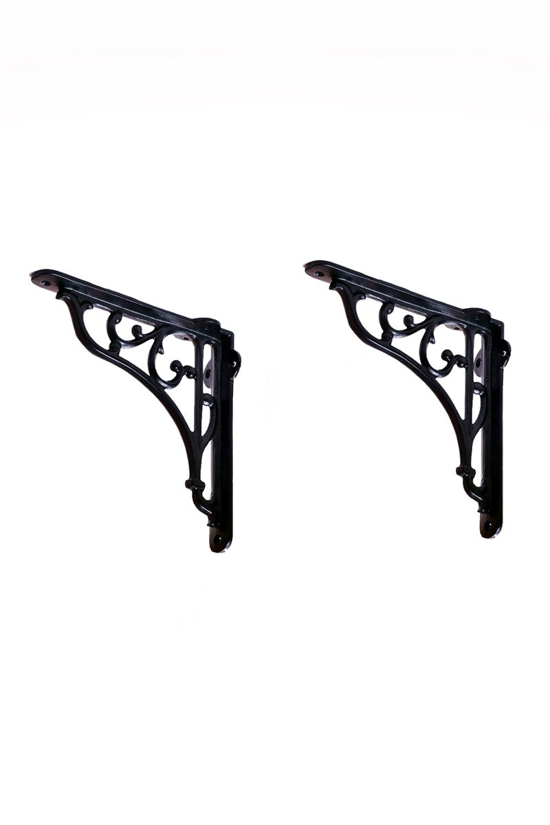 GHAR DWAR Metal Handcrafted Shelf Bracket for Floating Shelves L Angle Decorative L Shaped Corner Brace Joint Heavy Duty Wall Mounted Shelf Supporter Brace Holder (Black, Pack of 4) - Image 5