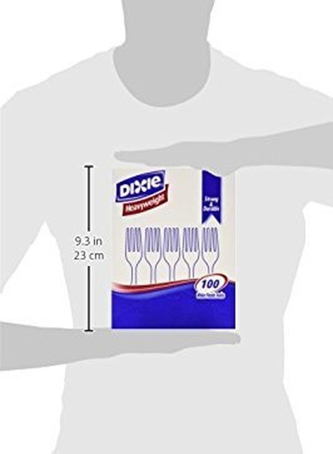Dixie Plastic Tableware, Heavyweight Forks, White, 100/Box, Sold As 1 Box - Image 3