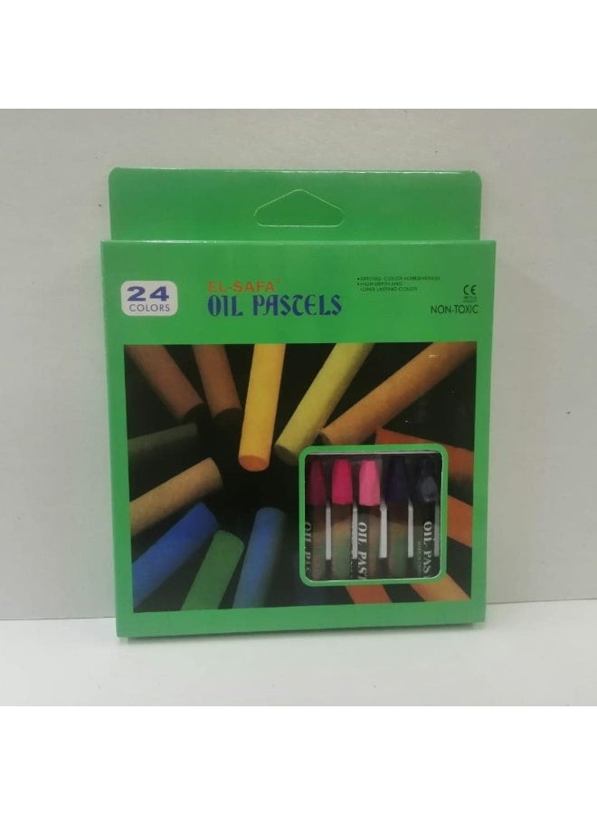 ألوان شمع باستيل زيتية غير سامة 24 قطع - ألوان متعددة - Image 1