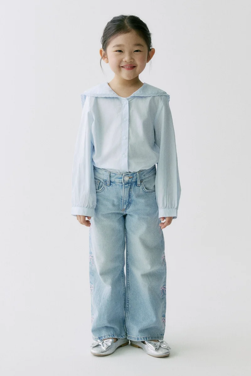 H&M Sailor-collared cotton blouse
