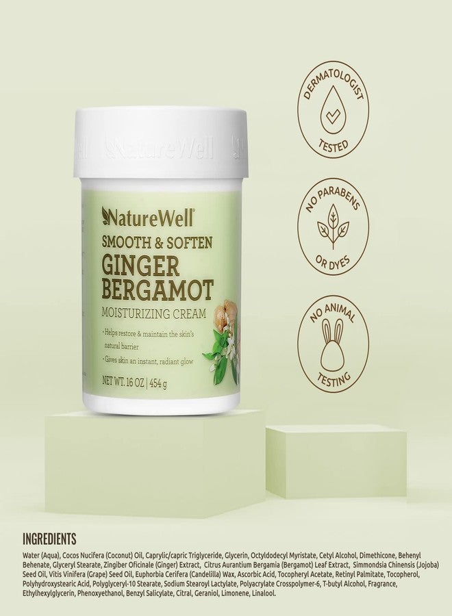 NATURE WELL Ginger Bergamot Smooth & Soften Moisturizing Cream For Face & Body, Infused With Natural Oils & Extracts, Restores Skin Moisture Barrier, 16 Oz. - Image 5