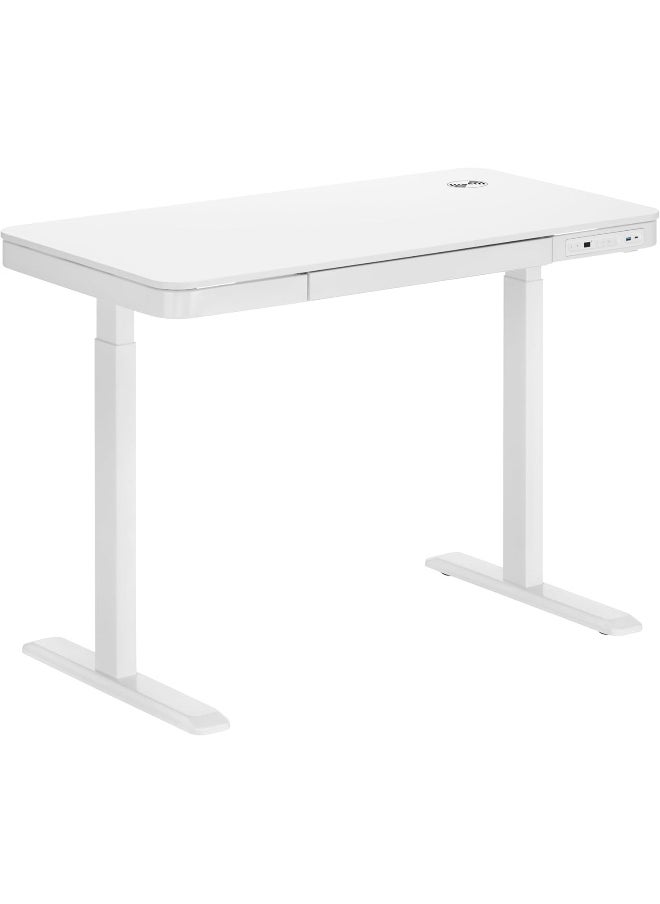 NAVODESK Navodesk AIR, Standing Desk with Inbuilt USB Ports and Wireless Charging, Electric Sit Stand Desk with Storage Drawer (White, 118 x 60 CM)  - Image 3