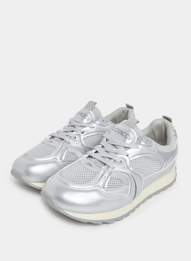Styli Styli Textured Lace Up Sneakers