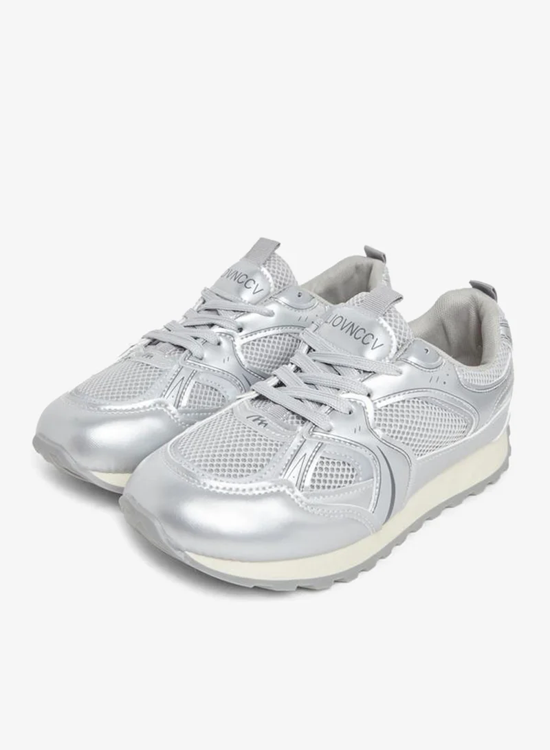 Styli Active Textured Lace Up Sneakers