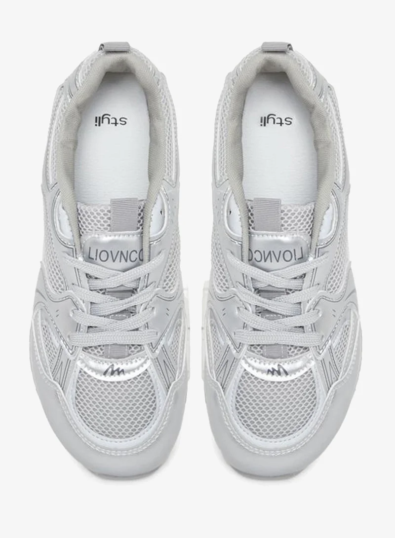 Styli  Textured Lace Up Sneakers for Women | Best Price UAE