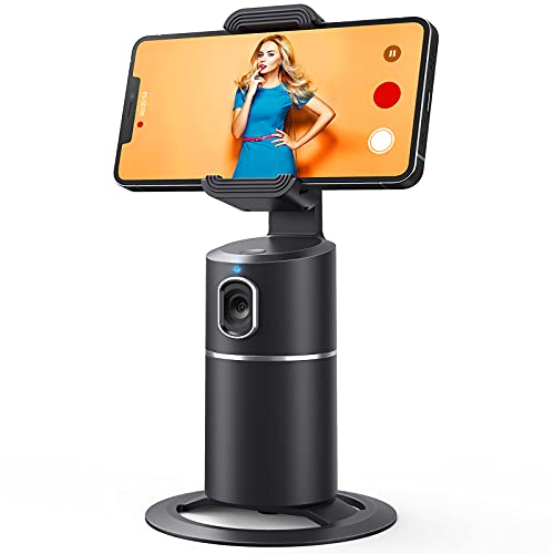 camrola Auto Face Tracking Phone Holder, No App Required, 360° Rotation Face Body Phone Tracking Tripod Smart Shooting Camera Mount for Live Vlog Streaming Video, Rechargeable Battery-Black - Image 1