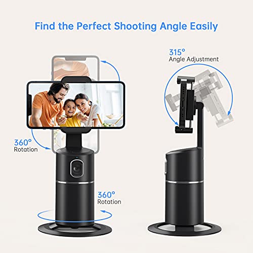 camrola Auto Face Tracking Phone Holder, No App Required, 360° Rotation Face Body Phone Tracking Tripod Smart Shooting Camera Mount for Live Vlog Streaming Video, Rechargeable Battery-Black - Image 5