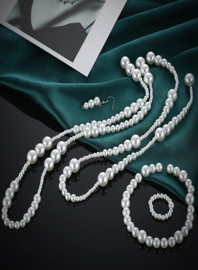 Sureio 1000 Pcs Glass Pearl Beads for Jewelry Making 6 Sizes Seed Bulk Tiny Satin Luster Round Loose Faux Pearl Beads with Holes for DIY Necklace Bracelet Earring Decor(White) - Image 4