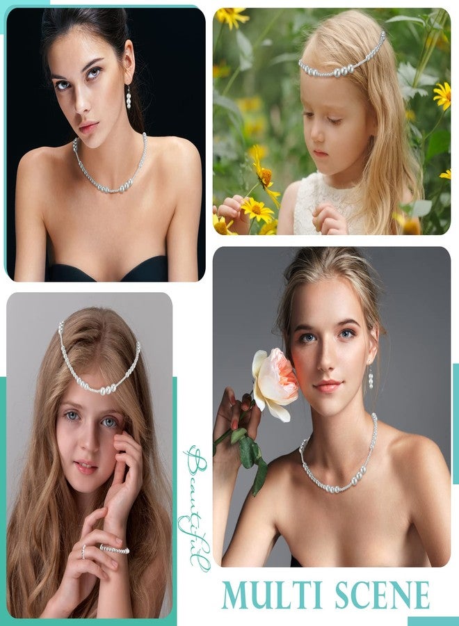 Sureio 1000 Pcs Glass Pearl Beads for Jewelry Making 6 Sizes Seed Bulk Tiny Satin Luster Round Loose Faux Pearl Beads with Holes for DIY Necklace Bracelet Earring Decor(White) - Image 5