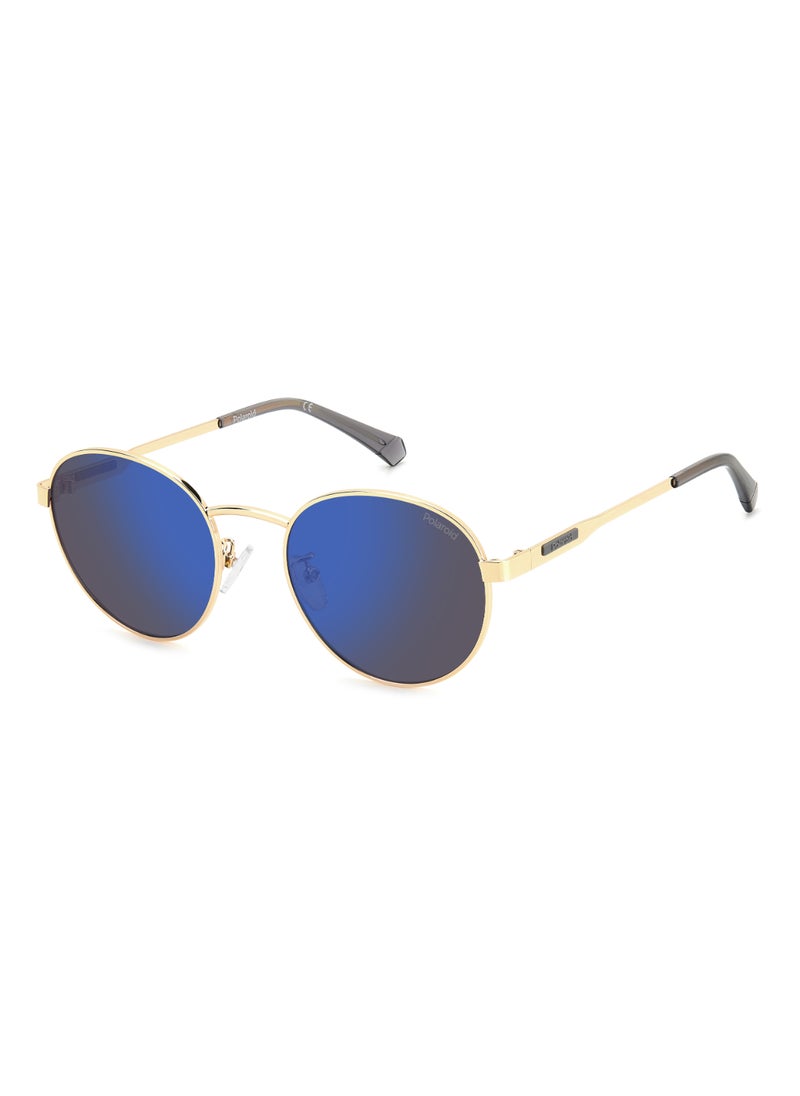 Polaroid Unisex Polarized Stainless Steel Sunglasses Pld 2144/G/S/X Blue 49 - Lens Size: 48.5 Mm - Gold  - Image 1