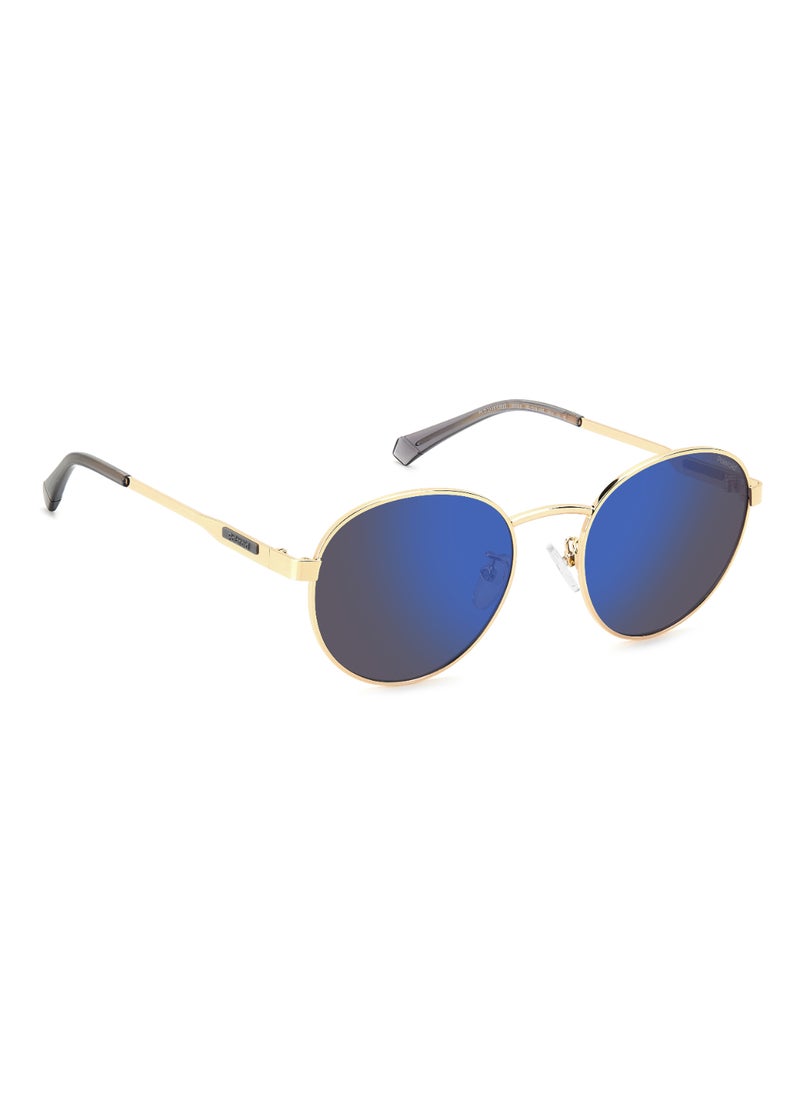 Polaroid Unisex Polarized Stainless Steel Sunglasses Pld 2144/G/S/X Blue 49 - Lens Size: 48.5 Mm - Gold  - Image 2