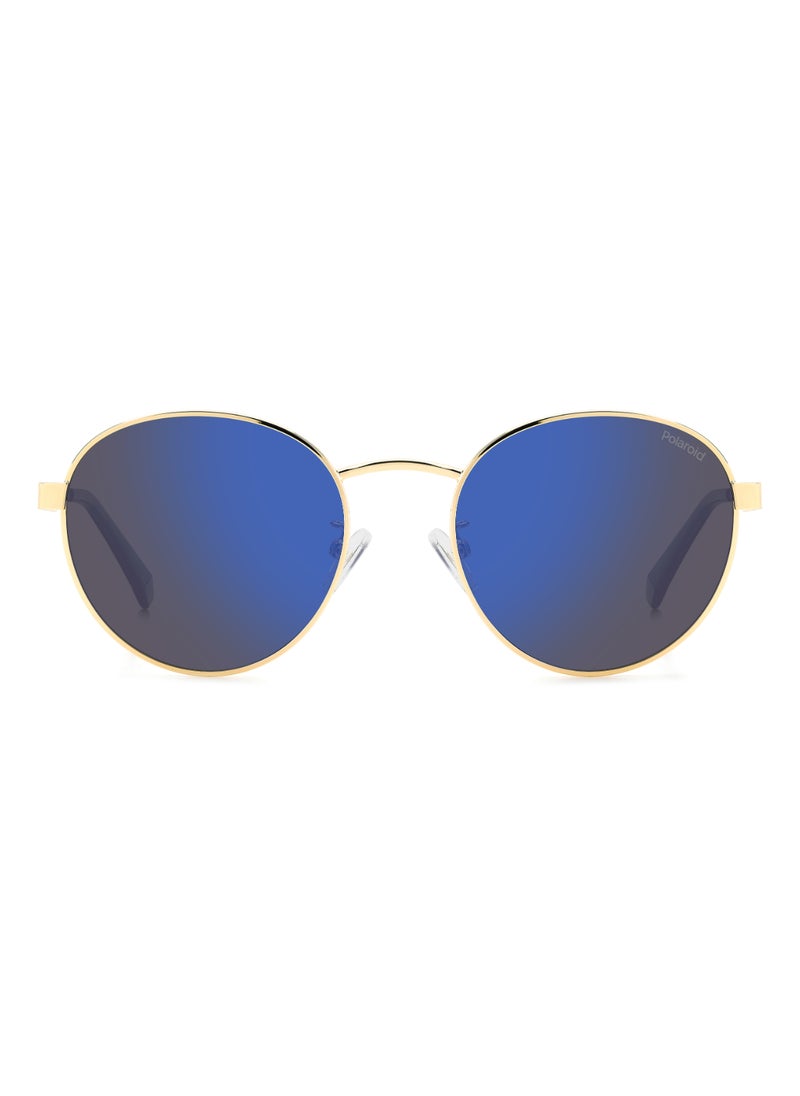 Polaroid Unisex Polarized Stainless Steel Sunglasses Pld 2144/G/S/X Blue 49 - Lens Size: 48.5 Mm - Gold  - Image 3