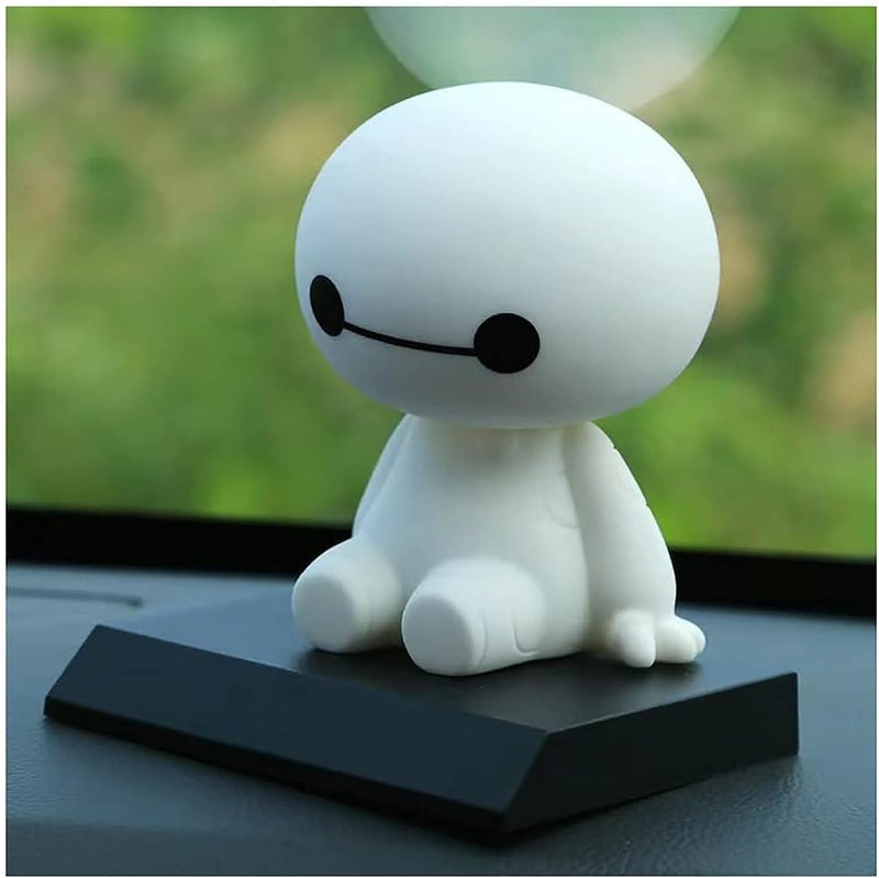 SCIENISH Cartoon Plastic Baymax Robot Shaking Head Figure Car Ornaments Auto Interior Decorations Big Hero Doll Toys Ornament Accessories (Furnishing articles) - Image 1