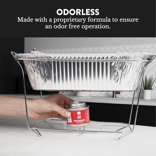 GasOne 2+ Hour Chafing Fuel - Food Warmer for Chafing Dish Buffet Set - Liquid Safe Fuel with Wick & Lid Opener for Chafing Dish (Pack of 6) - Image 3