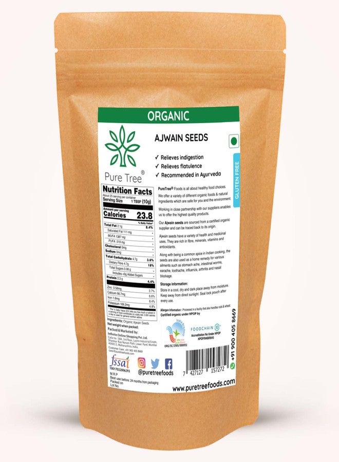 Pure Tree Certified Organic Carom Seeds | 250 g | Ajwain Seeds | Omam | Vamu | Ajowan | Ayamodakam Seeds Rich In Antioxidants - Image 2