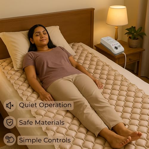Dr.Odin Dr. Odin OAM001 Anti-Decubitus Electric Portable Air Mattress | Back Support, Quick Inflation, Pressure Adjustment | Ideal for Bedridden Patients | 240x100x6, Brown (Large) - Image 3