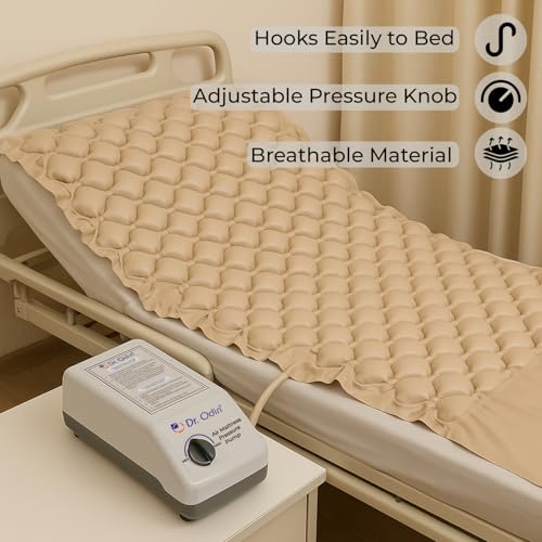 Dr.Odin Dr. Odin OAM001 Anti-Decubitus Electric Portable Air Mattress | Back Support, Quick Inflation, Pressure Adjustment | Ideal for Bedridden Patients | 240x100x6, Brown (Large) - Image 2