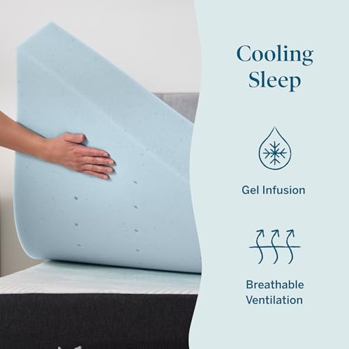 Lucid 4 Inch Memory Foam Mattress Topper Twin XL Size Cooling Gel Bed Topper PreassureRelieving Ultra Plush Feel Ventilated Breathable Design CertiPur Certified Dorm Room Essentials - Image 3