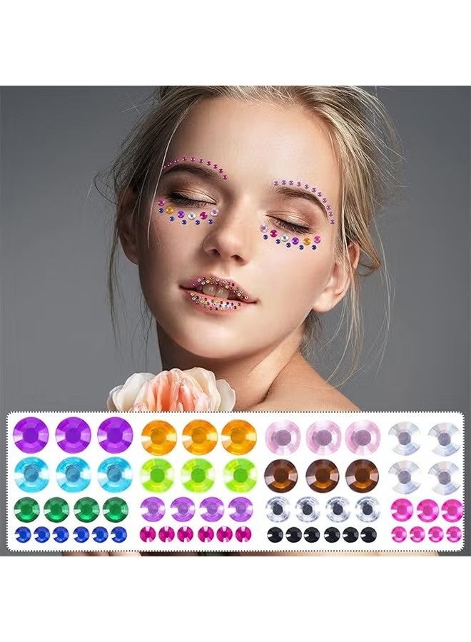 يوجي 3300+ قطع لاصقات الكريمة اللاصقة الذاتية، 20 ورق لاصقات Rhinestone للحرف ديي، الكريمة المتعددة الألوان براقة، مناسبة لمهرجان ماكياج الجسم الفن الأظافر - Image 4
