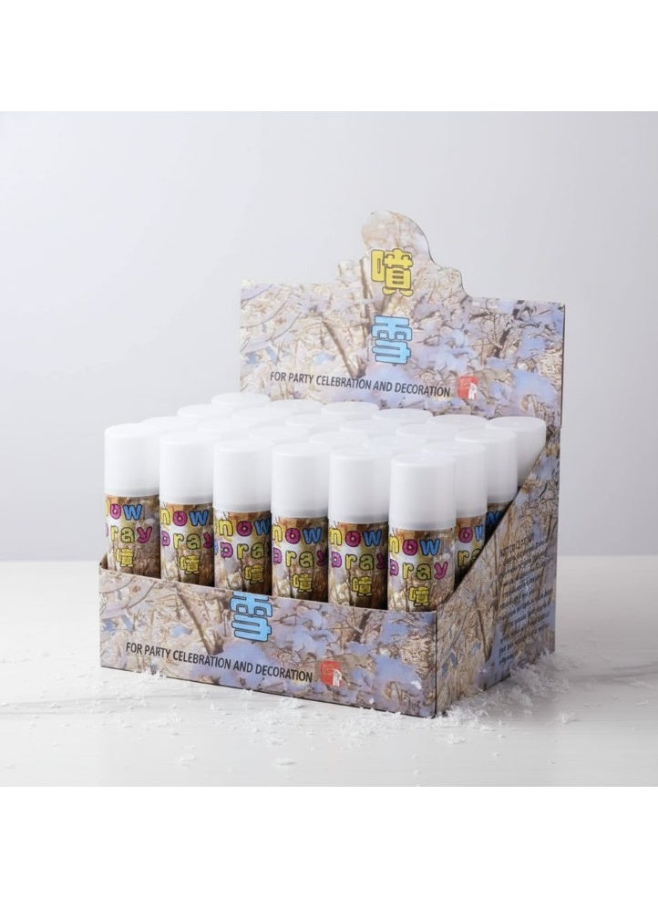 AKSONZ White Snow Party Decorative Instant Spray Pack of 24pcs Realistic Vanishing Snow Effect - Image 2