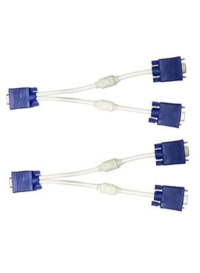 2 Pack VGA Splitter Cable Male to Female Monitor Adapter with ABS Wire for Stable Data Transmission - Image 1