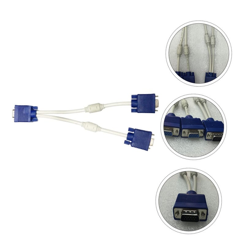 2 Pack VGA Splitter Cable Male to Female Monitor Adapter with ABS Wire for Stable Data Transmission - Image 3