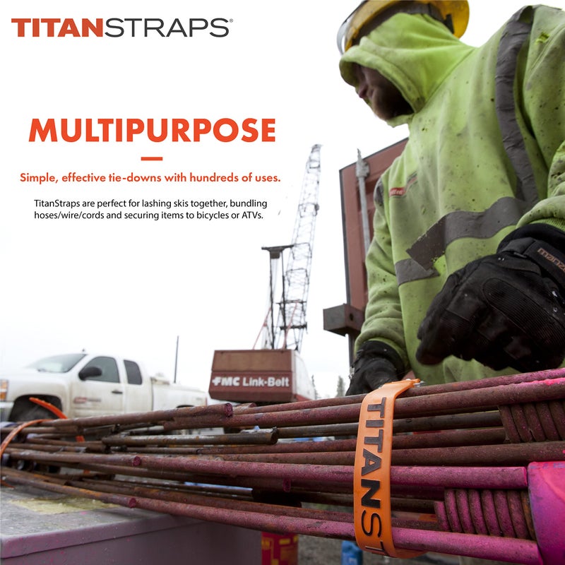 TitanStraps Titan Industrial Straps â€“ Safety Strap Set to Secure Splits, Cargo Bikes, Garden Hoses, Wood Working Projects â€“ 70 lb. Working Load, 20" Length, 4-Pack Coyote Tan - Image 4