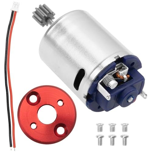 Share Goo ShareGoo 370 Motor w/10T Gear & Aluminum Motor Mount Plate Upgrade Parts Compatible with MN82 MN78 1/12 RC Car (Red) - Image 1