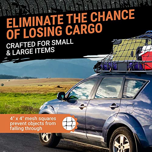 Grit Performance Truck Bed Cargo Net – 4 x 6 Foot, Heavy-Duty Elastic Mesh with 12 Black Clips and Storage Bag for Pickup for Cargo Netting, Securing Loads in Trailers, SUVs & Roof Racks - Image 3