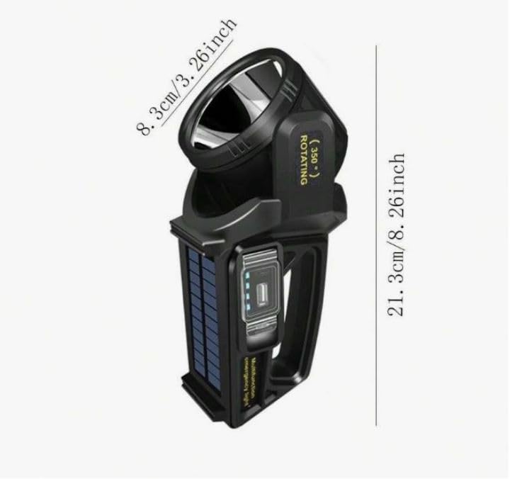 Glaceon 1000,000 Lumens Rechargeable Spotlight Flashlight with 9 Modes, 350° Rotate Head, IPX6 Waterproof - Outdoor Handheld Solar Flashlight for Emergencies-(New-re) - Image 2