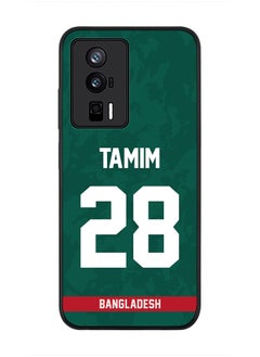 Stylizedd Cover for Xiaomi Poco F5 Pro 5G / Xiaomi Redmi K60 / Xiaomi Redmi K60 Pro Case , Rugged Black Soft Cover Player Name - Tamim Iqbal, Jersey Number- 28  - Image 1